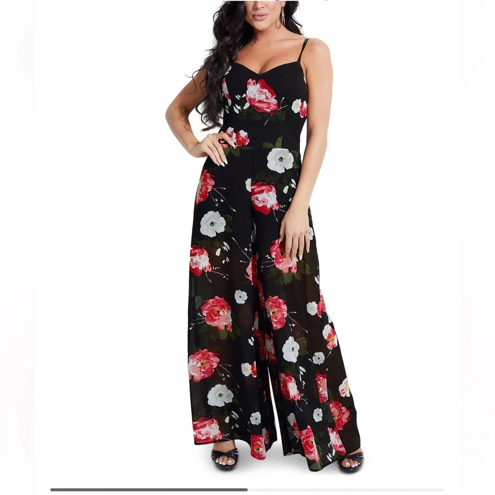 Guess Arielle Floral Print wide leg jumpsuit - Picture 1 of 3
